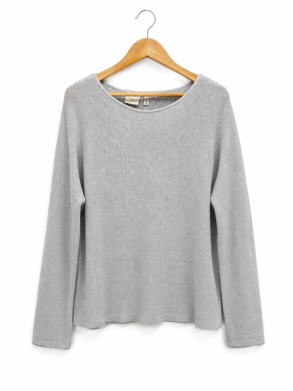 Women's gray knit Jersey sweater